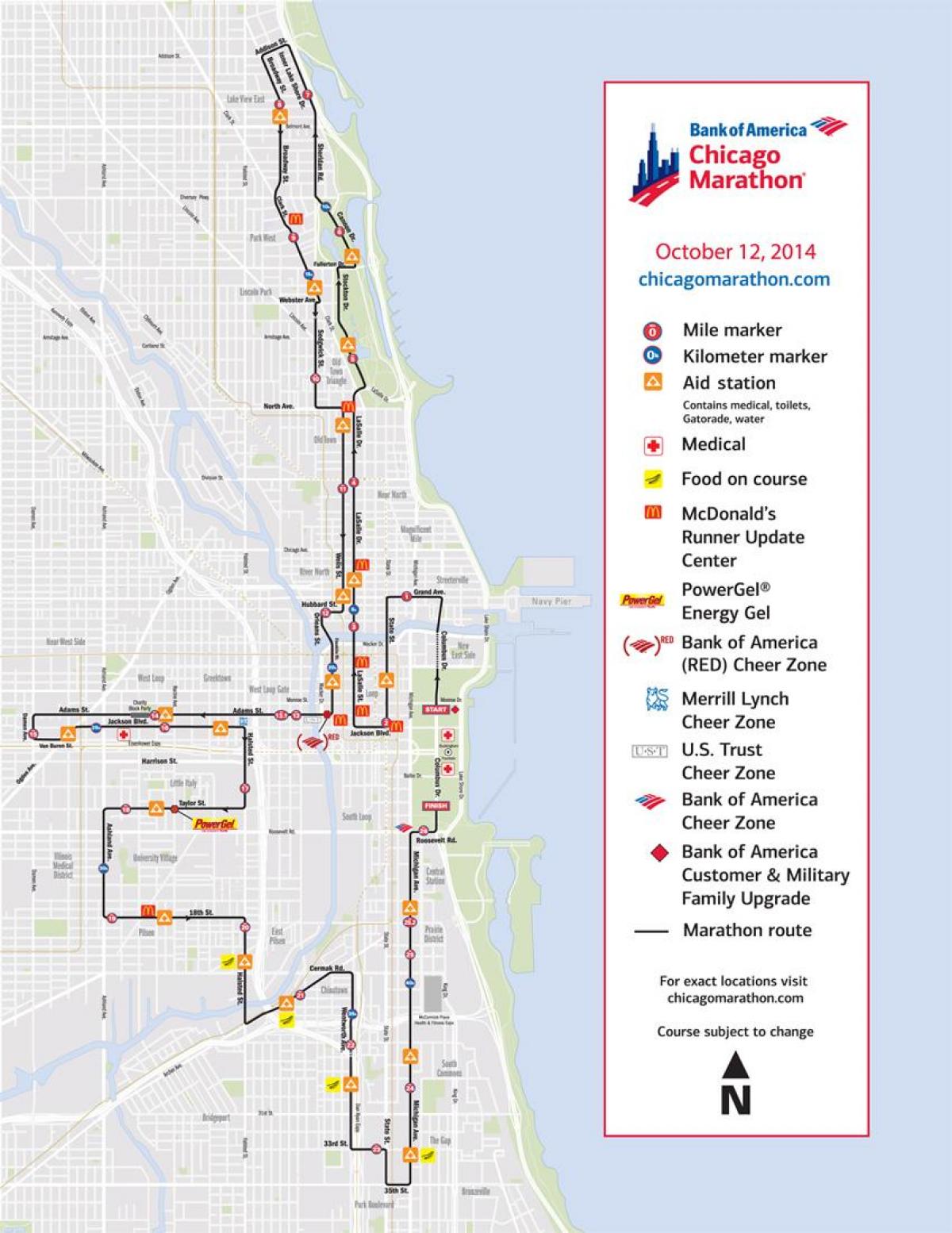 Chicago maraton hartă