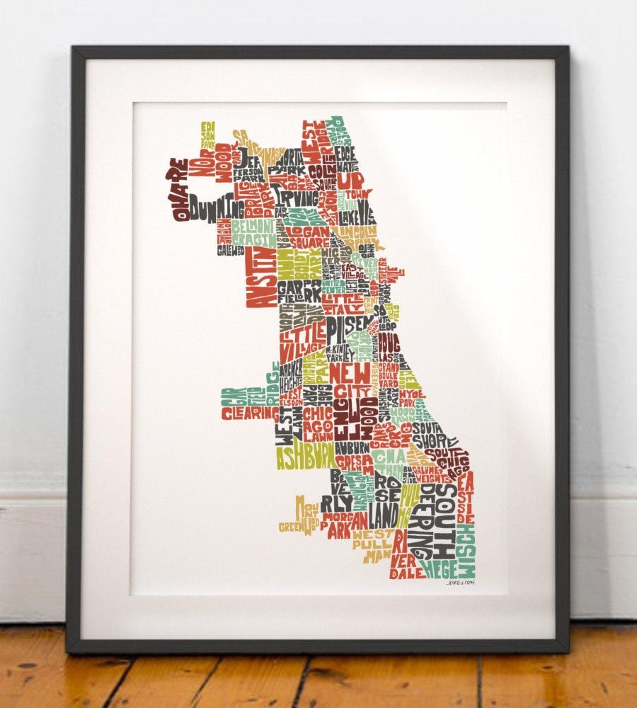 Chicago arată hartă artă