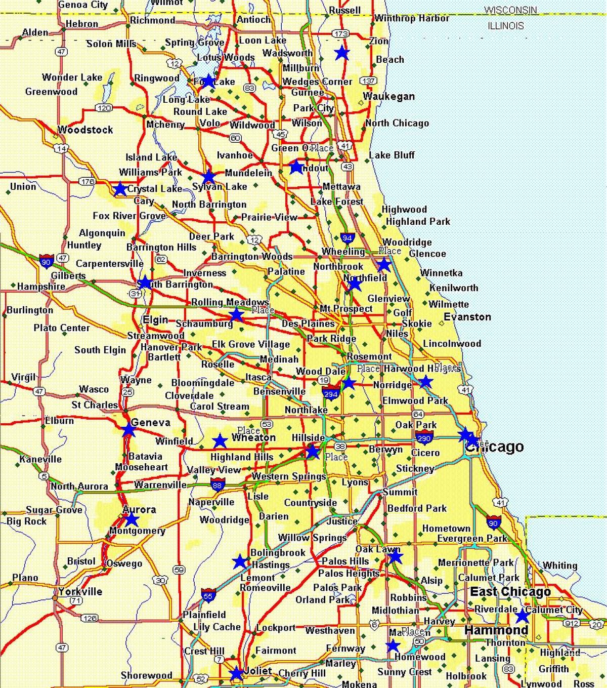 harta orasului Chicago