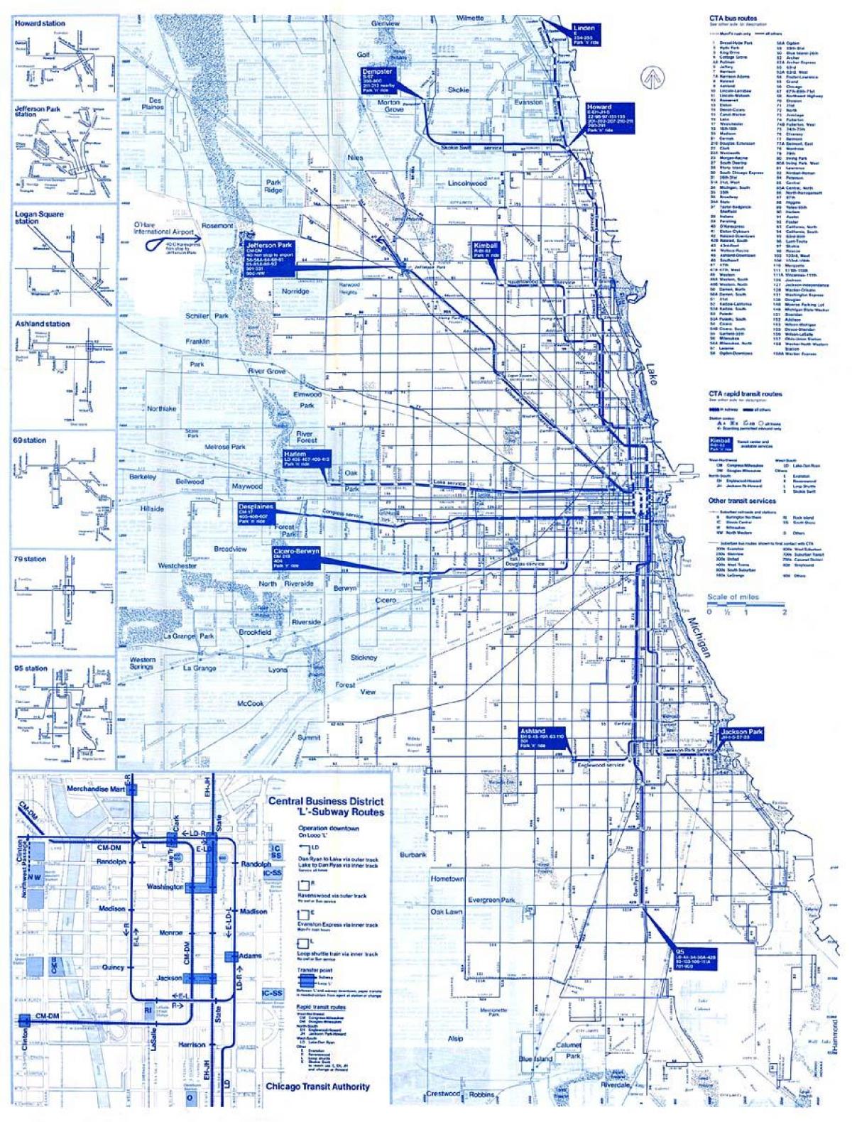 Chicago sistemul de autobuz hartă