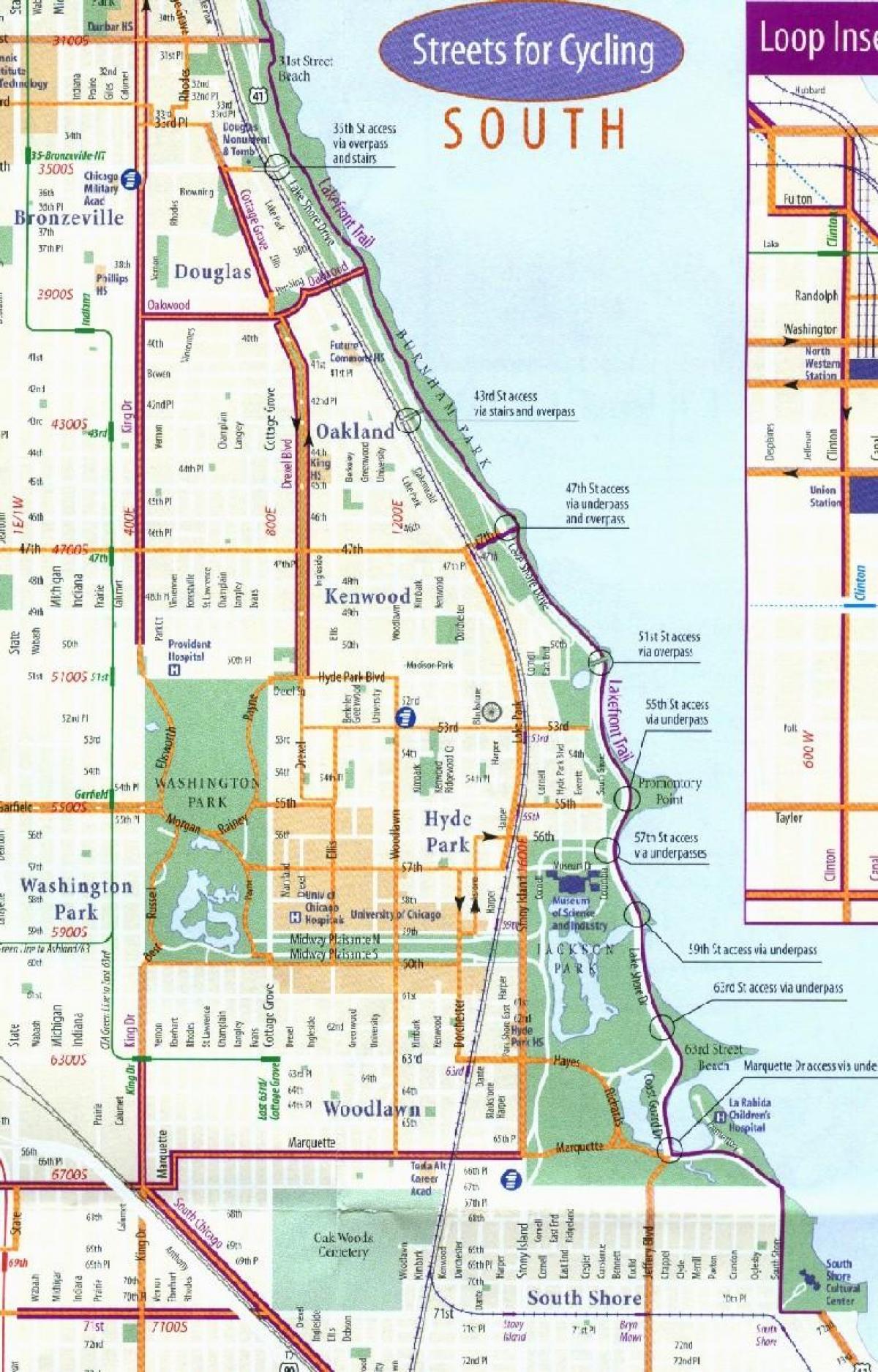 Chicago bike lane arată hartă