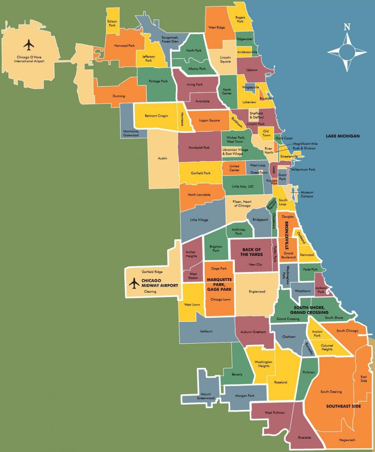 harta cartiere din Chicago