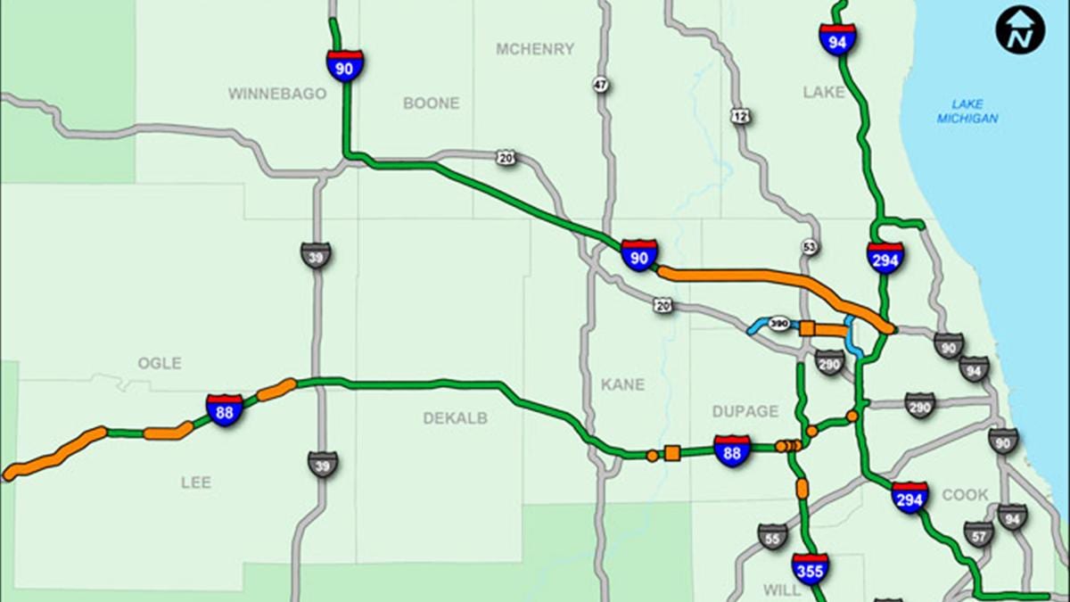 Chicago tollway hartă