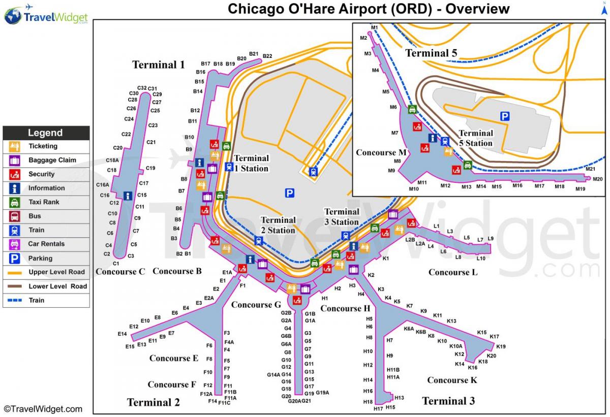 Chicago O ' Hare international airport hartă