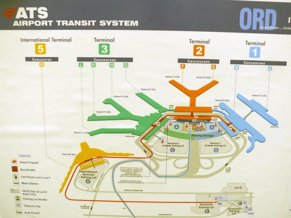harta de O Hare terminale