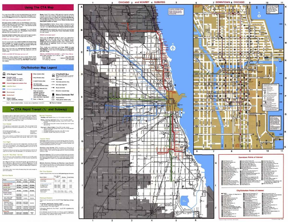 rute de autobuz Chicago arată hartă