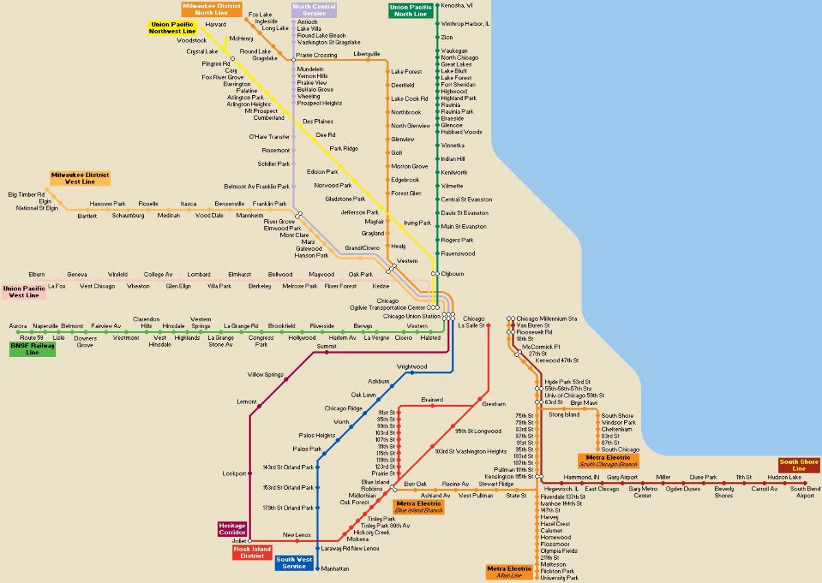 Chicago transport public hartă