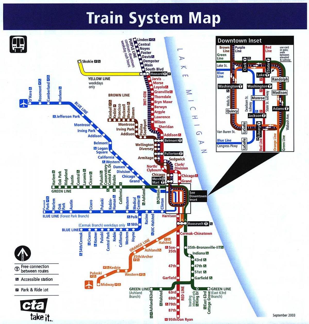 hartă tren din Chicago