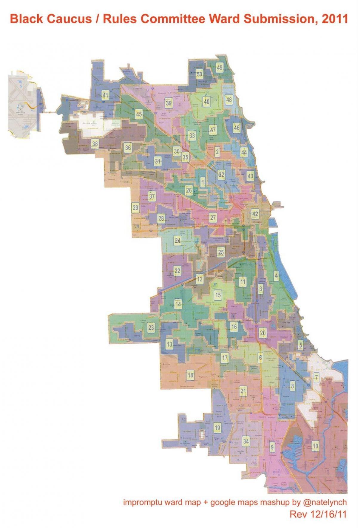 orașul Chicago ward hartă