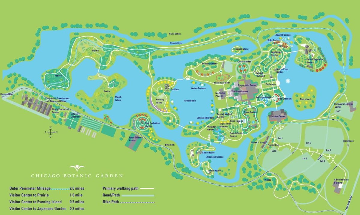 Gradina botanica Chicago arată hartă
