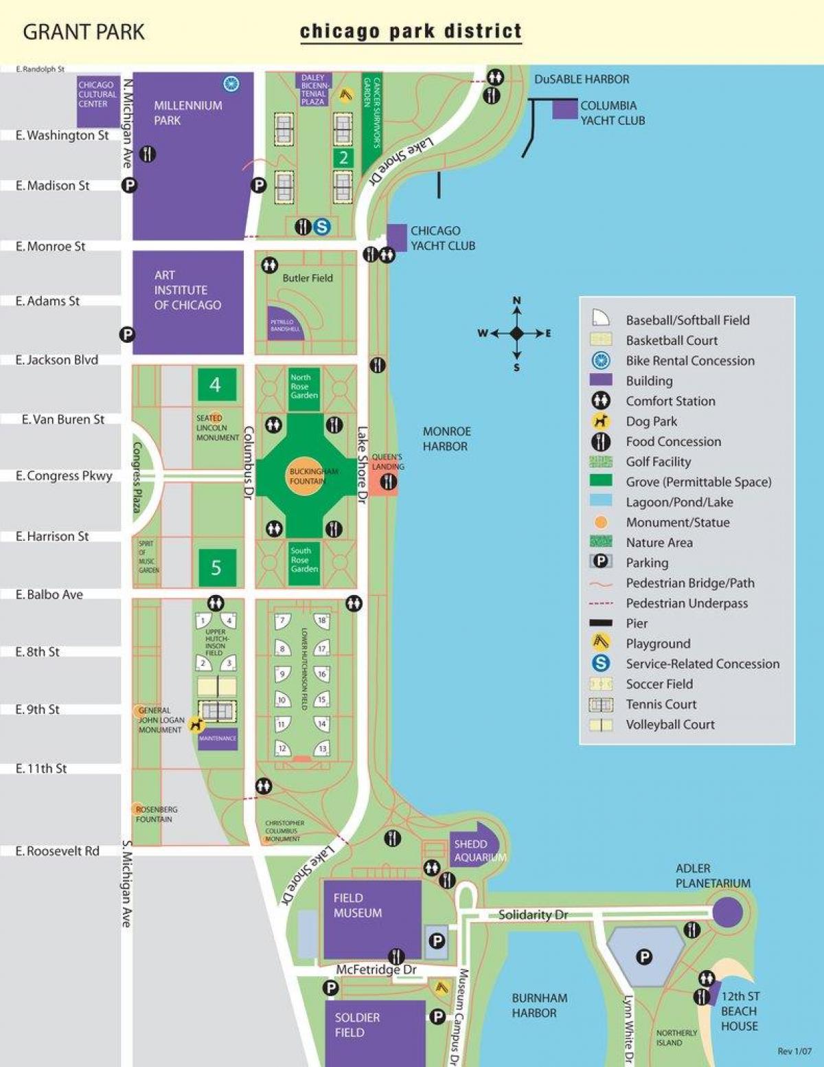 harta grant park din Chicago
