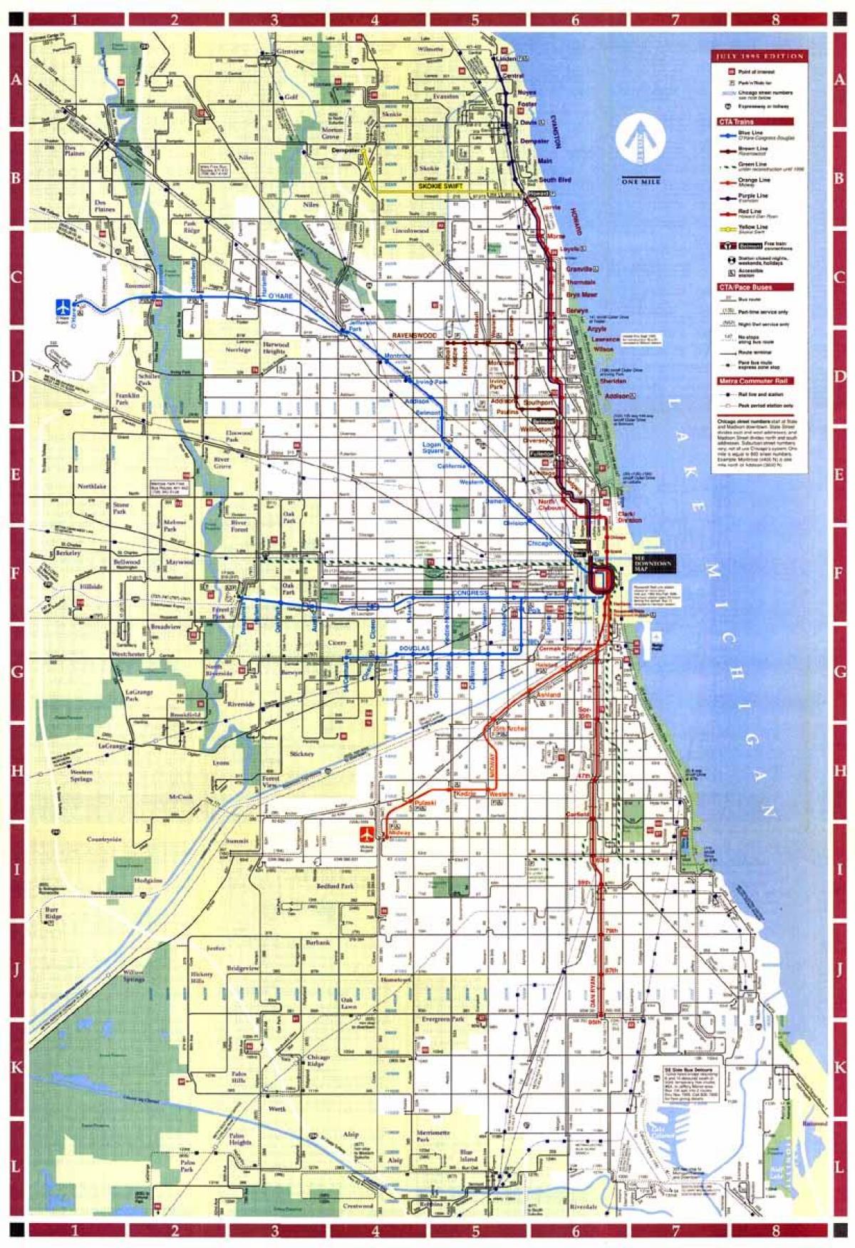 orașul Chicago arată hartă