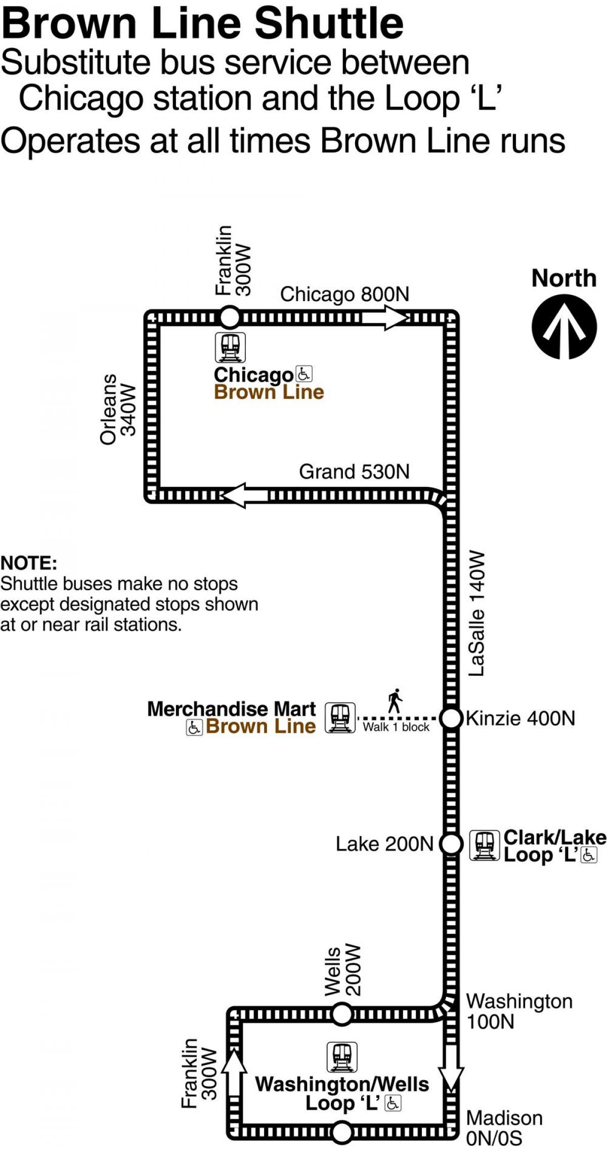 Chicago linie maro hartă