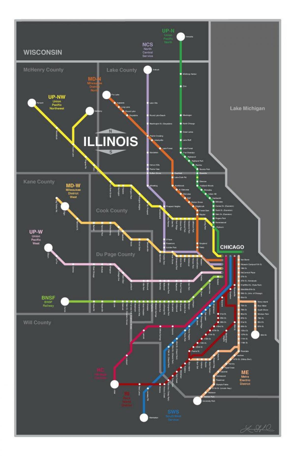 metra harta Chicago