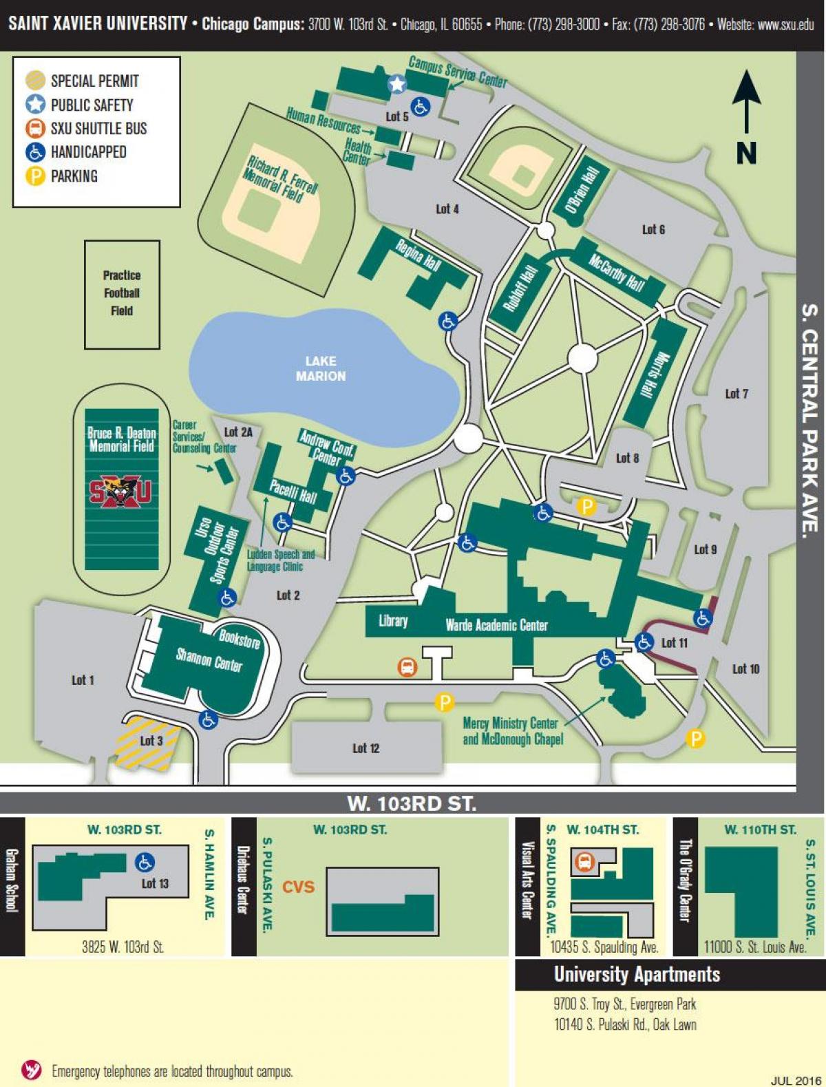 universitatea din Chicago campus hartă