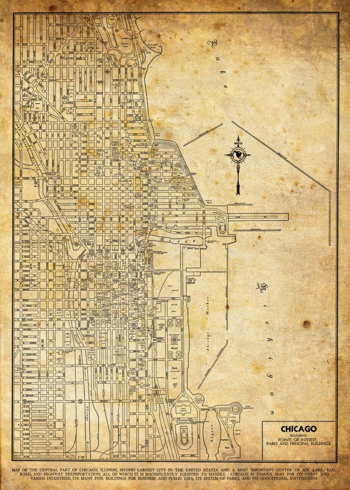 vintage harta din Chicago