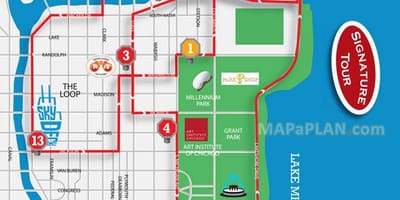 Chicago mare tur cu autobuzul hartă