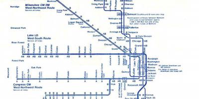 Harta blue line Chicago
