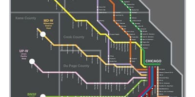 Metra tren harta Chicago