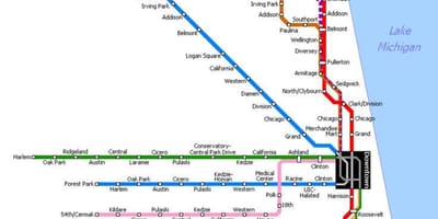 Hartă de metrou din Chicago
