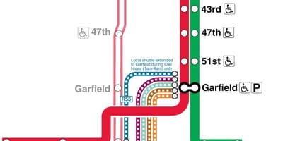 Chicago cta linia roșie arată hartă
