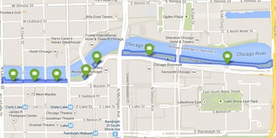 Harta riverwalk Chicago