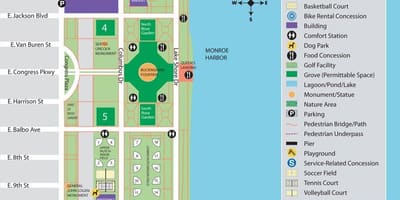 Harta grant park din Chicago