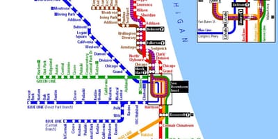 Metroul din Chicago arată hartă