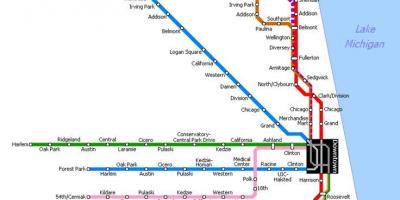 Chicago stația de metrou hartă