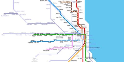 Chicago stația de metrou hartă
