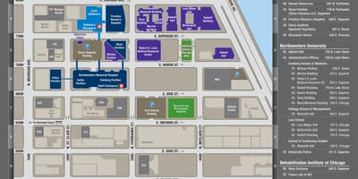 Northwestern din Chicago campus hartă