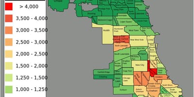 Rău zone din Chicago arată hartă