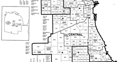 Districte de poliție din Chicago arată hartă