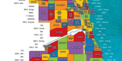 Chicago si suburbii hartă