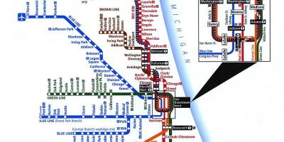 Chicago sistem de tren hartă